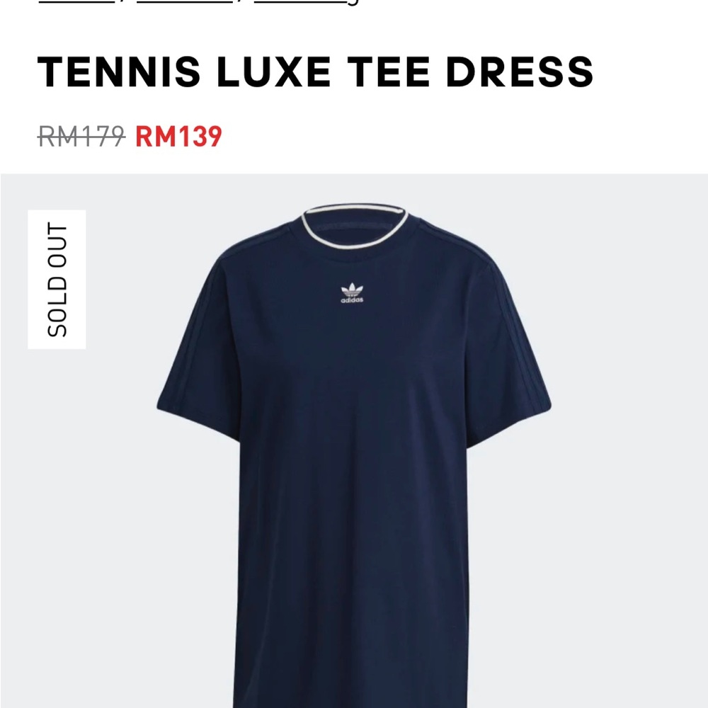 Adidas Womens Tee Shift Dress, Navy. Size Medium. Gently worn